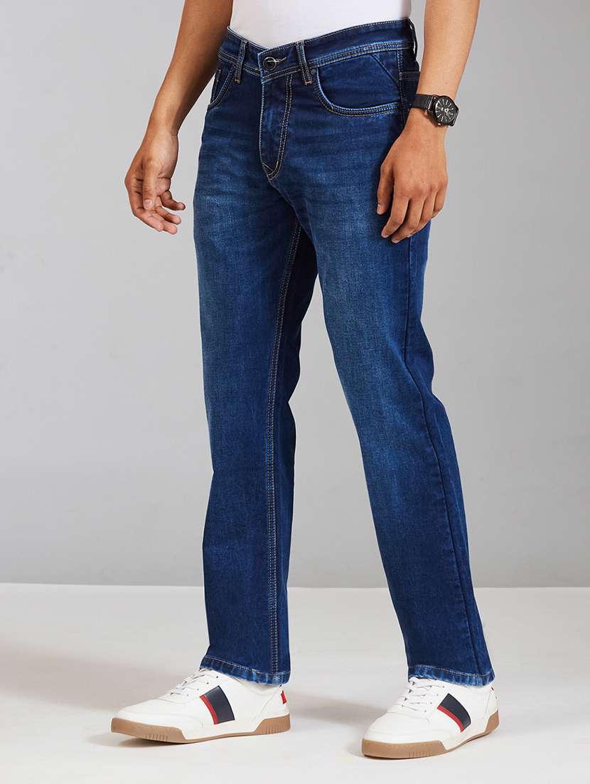 men washed mid rise full length straight jeans - 22527242 -  Standard Image - 2