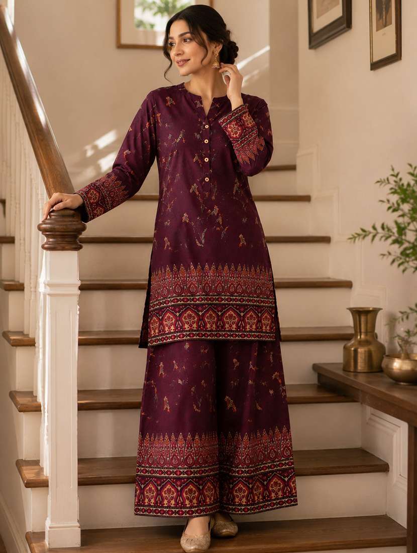 women printed long sleeve ethnic co-ord set - 22527391 -  Standard Image - 2