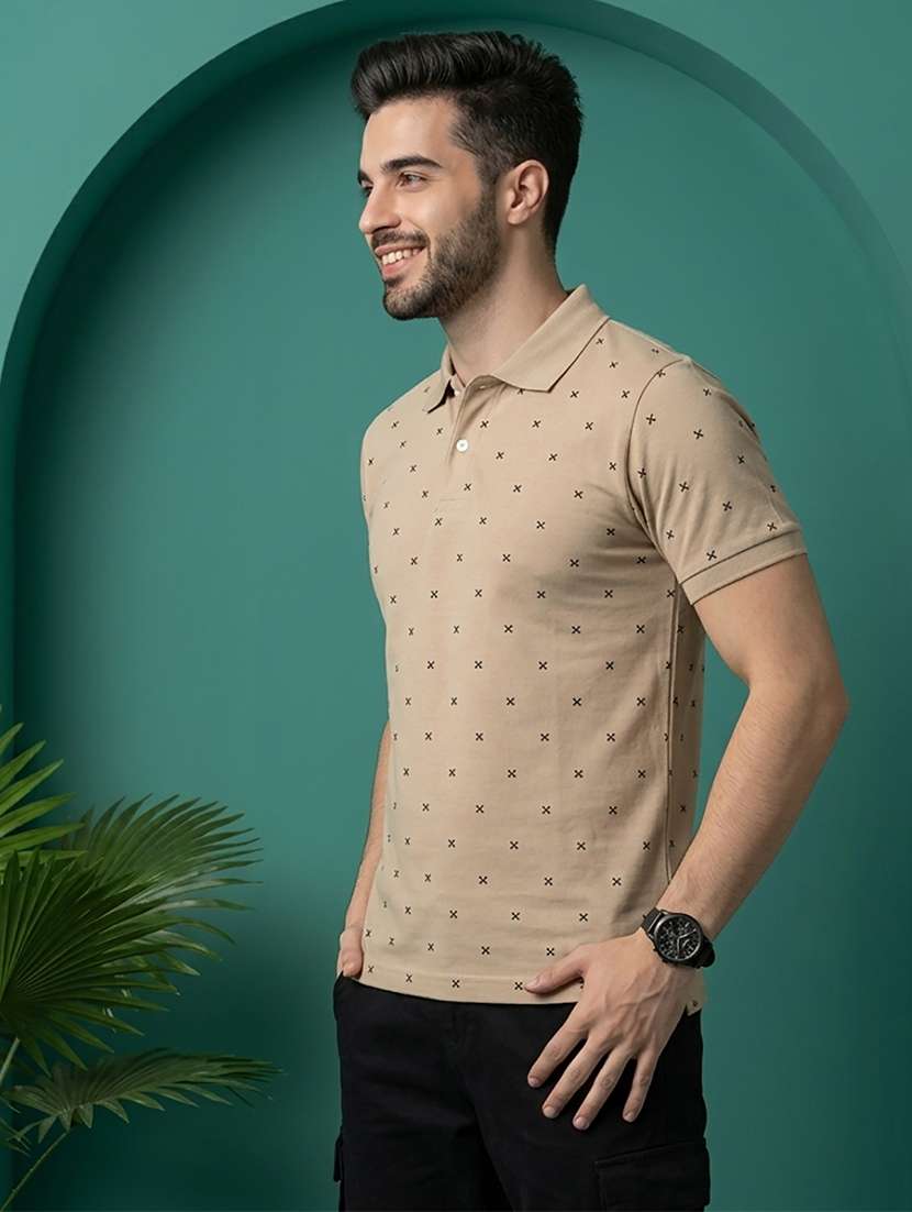 men printed short sleeve regular fit polo t-shirt - 22527409 -  Standard Image - 2