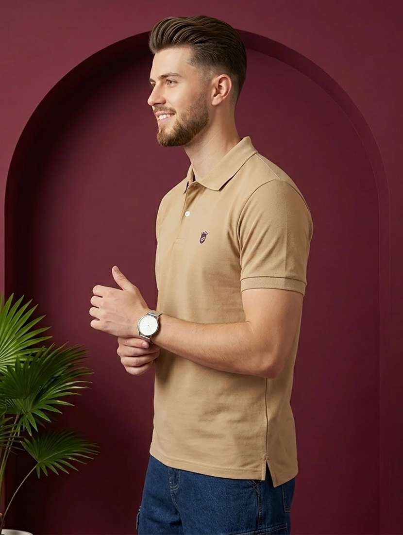 men solid short sleeve regular fit polo t-shirt - 22527443 -  Standard Image - 2