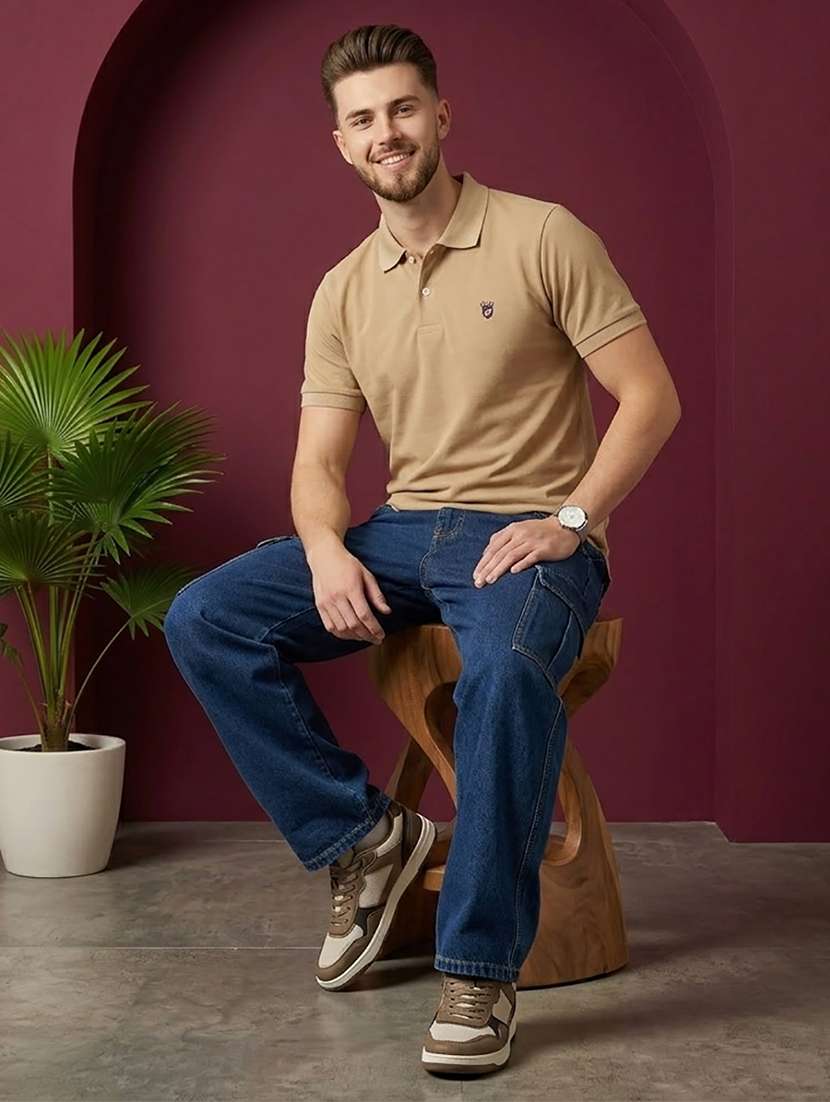 men solid short sleeve regular fit polo t-shirt - 22527493 -  Standard Image - 2