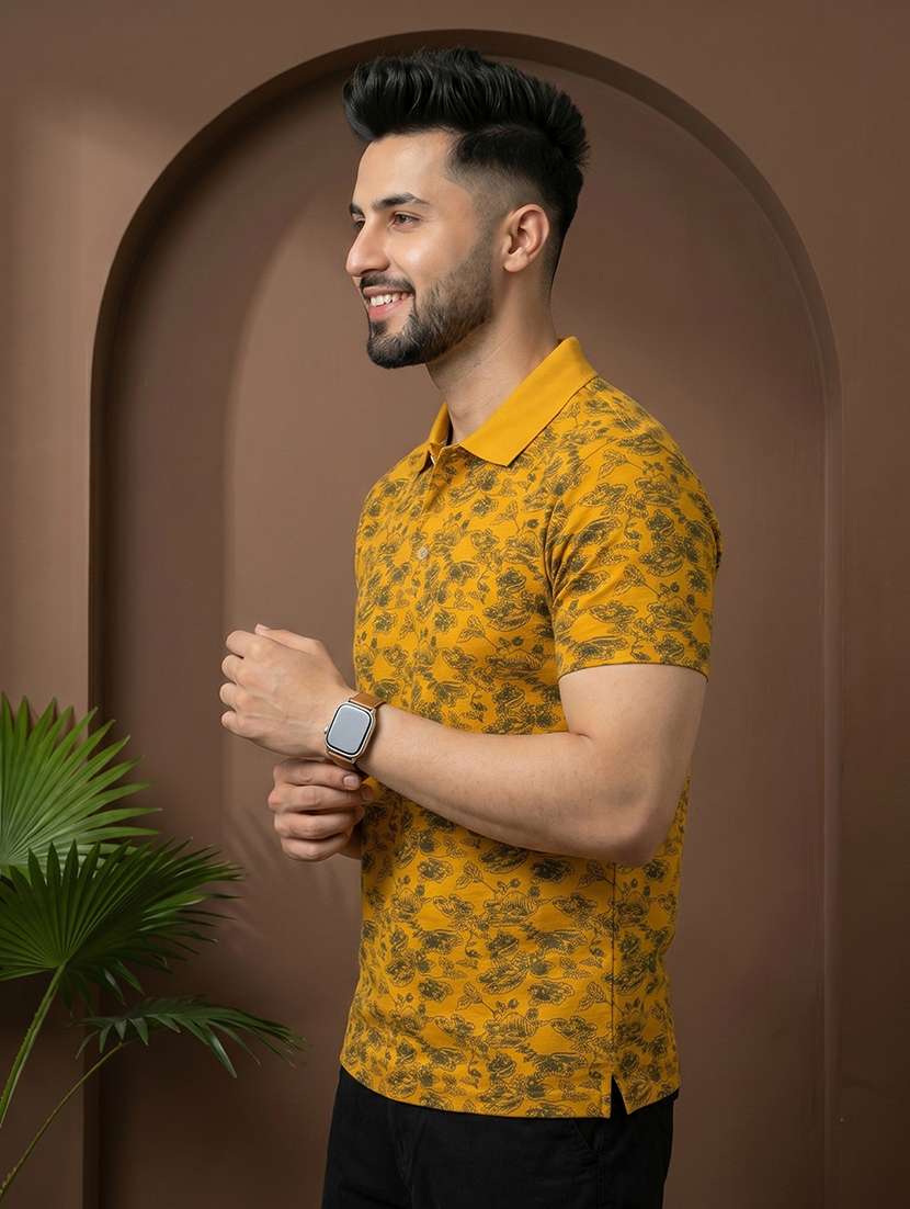 men printed short sleeve regular fit polo t-shirt - 22527506 -  Standard Image - 2