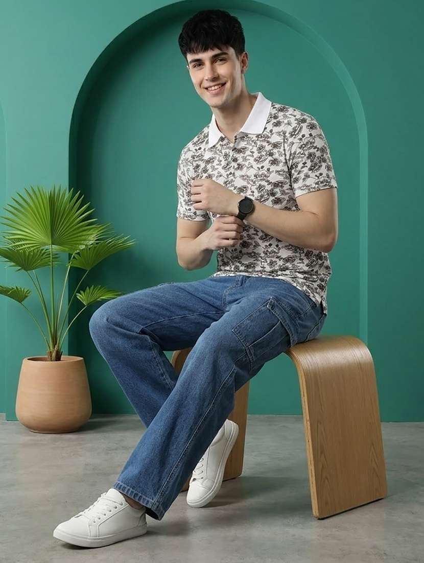 men printed short sleeve regular fit polo t-shirt - 22527508 -  Standard Image - 2