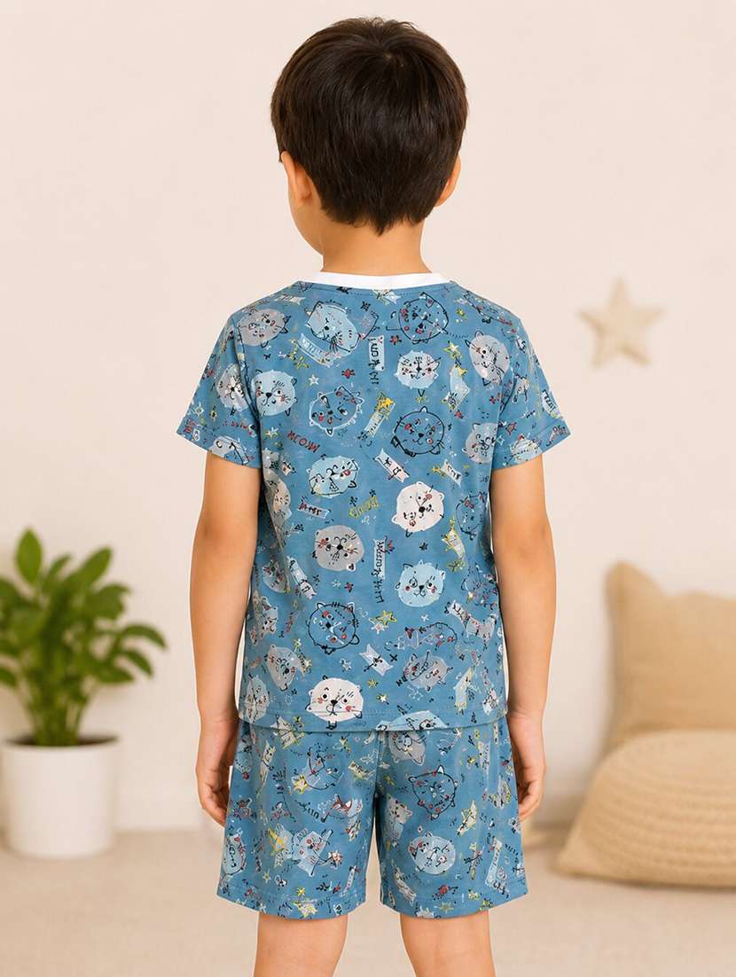 boys printed t-shirt & shorts co-ords set - 22527689 -  Standard Image - 2