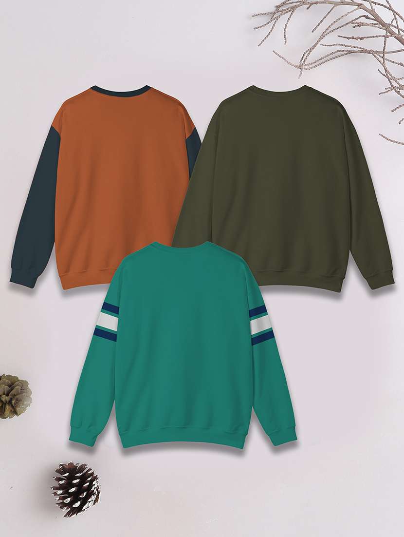 boys pack of 3 printed sweatshirt - 22527701 -  Standard Image - 2