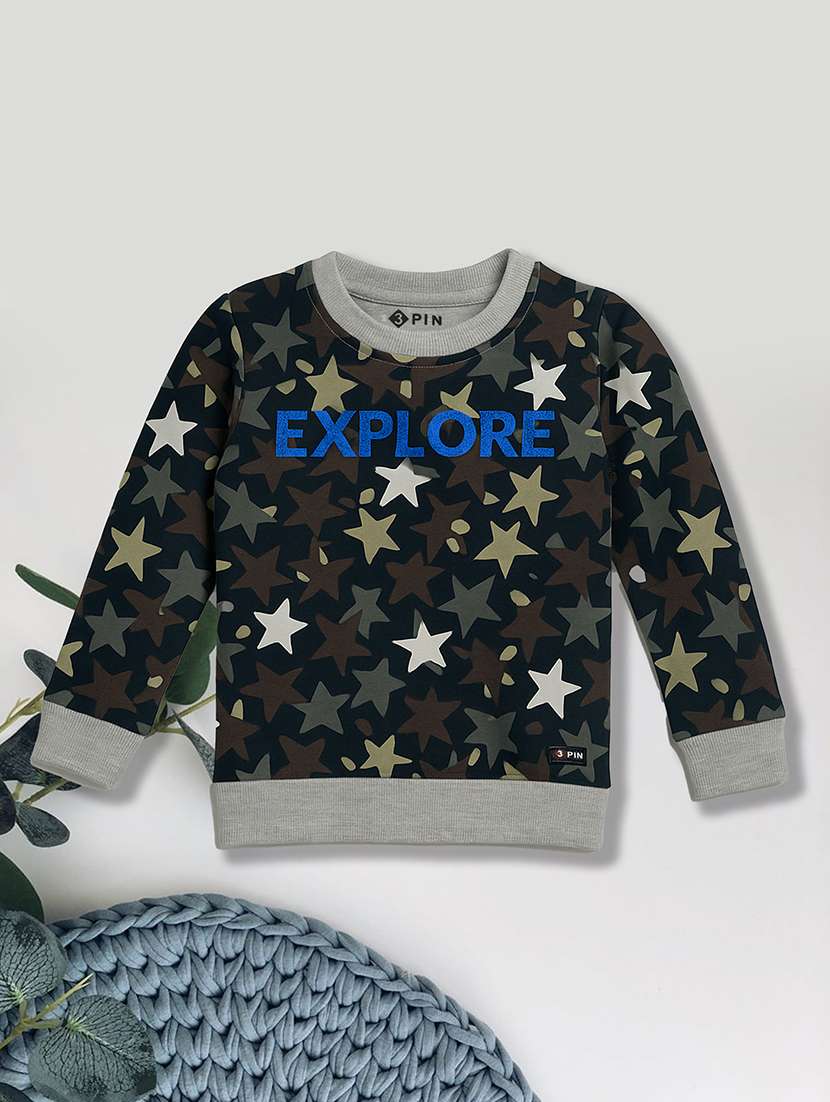 boys pack of 3 printed sweatshirt - 22527702 -  Standard Image - 2