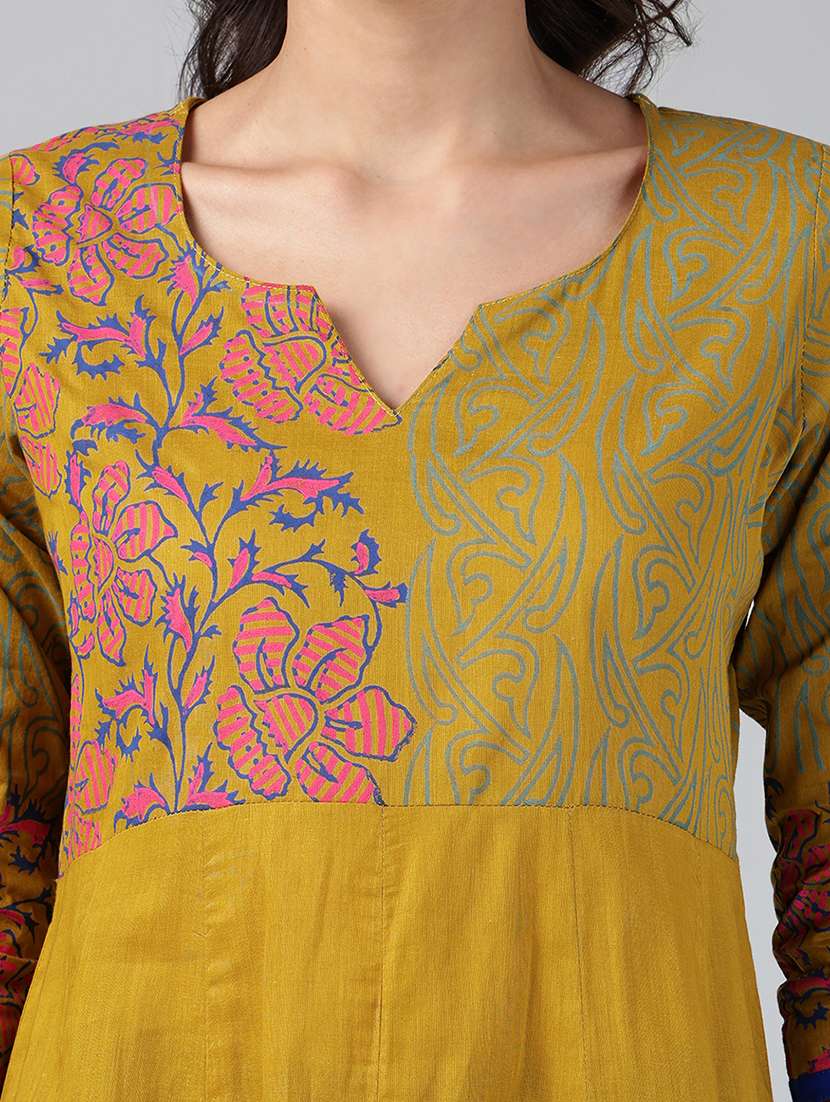 women printed three quarter sleeve anarkali kurta - 22527768 -  Standard Image - 7