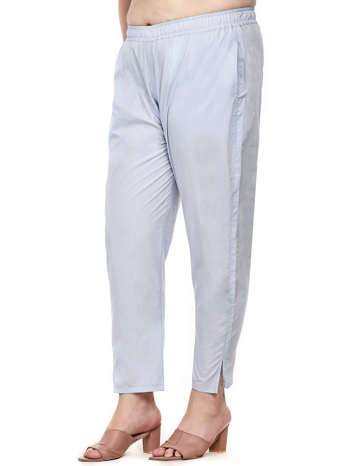 Women Solid Mid Rise Ankle Length Tapered Pant - 22527893 -  Standard Image - 2