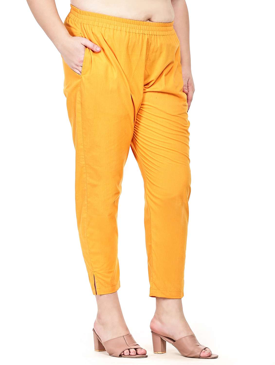 women solid mid rise ankle length tapered pant - 22527902 -  Standard Image - 2