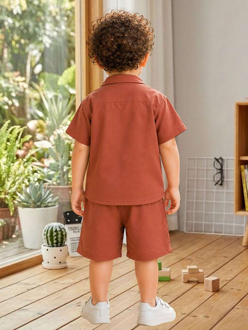 boys printed shirt & shorts co-ords set - 22528002 -  Standard Image - 2