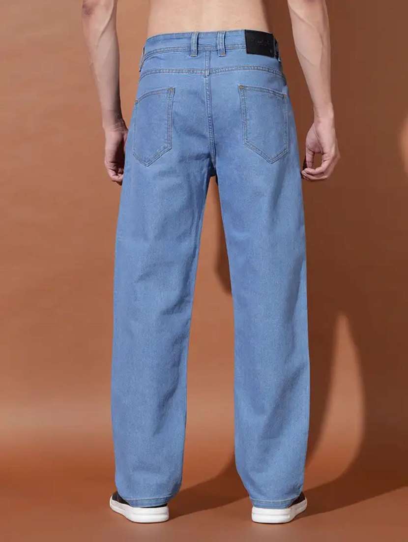 men plain mid rise full length straight jeans - 22528046 -  Standard Image - 2