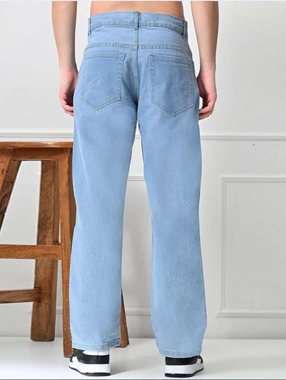 men plain mid rise full length straight jeans - 22528060 -  Standard Image - 2