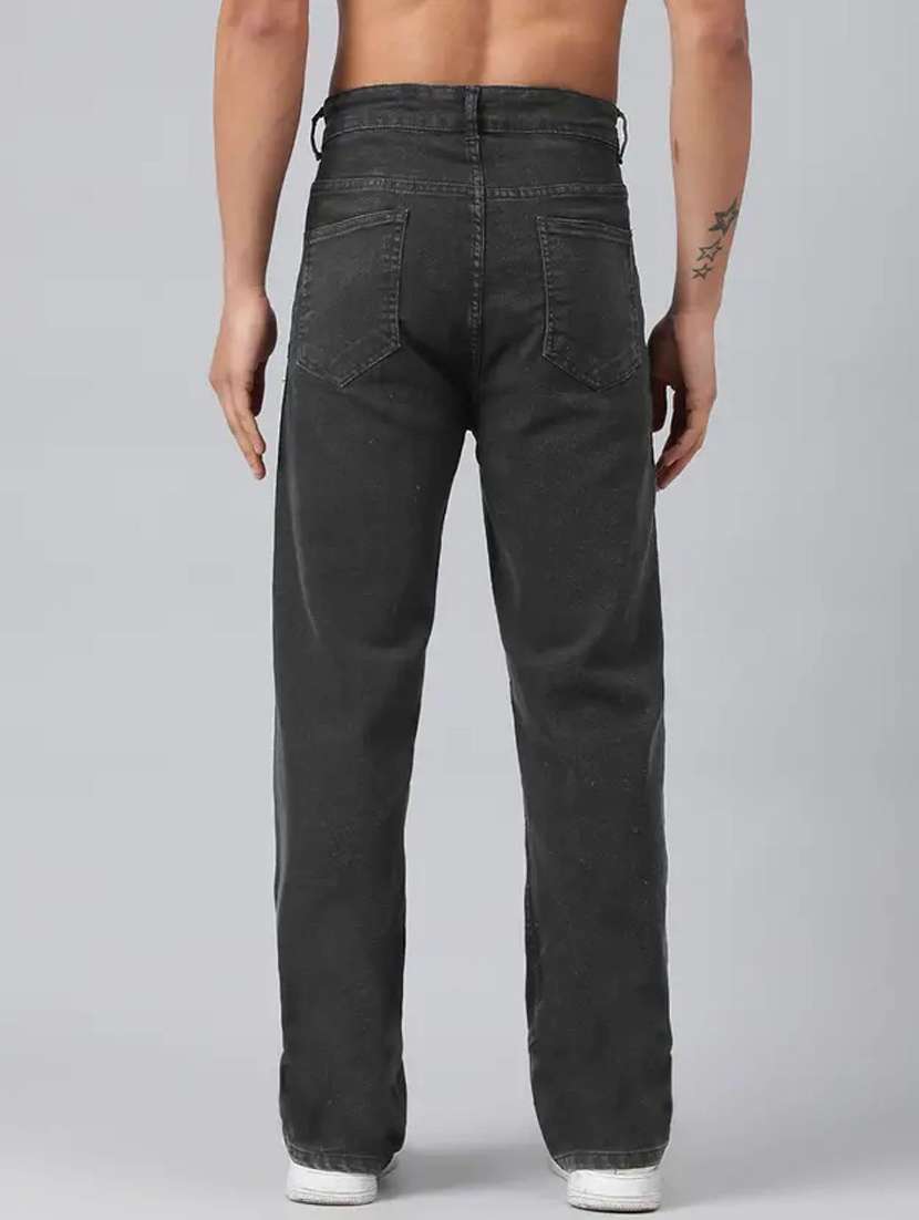 men plain mid rise full length straight jeans - 22528089 -  Standard Image - 2