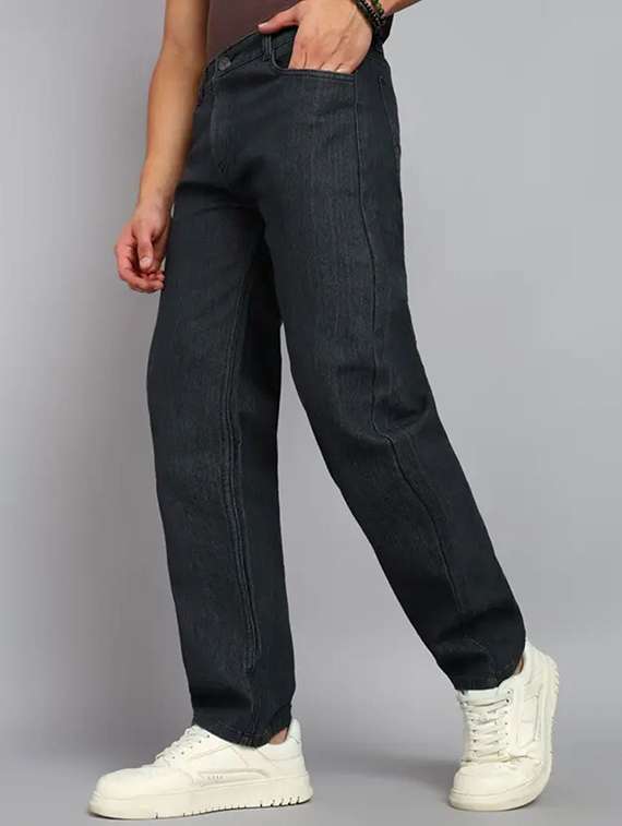 men plain mid rise full length straight jeans - 22528142 -  Standard Image - 2