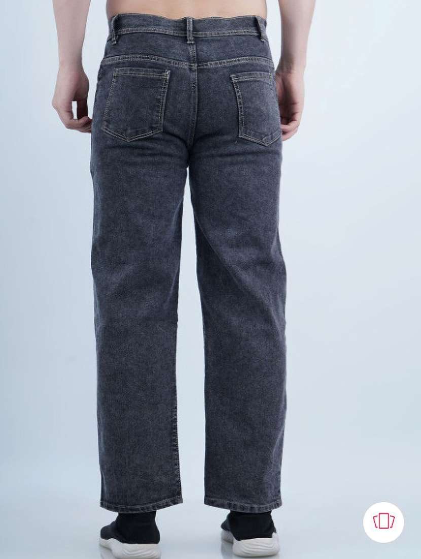 men plain mid rise full length straight jeans - 22528151 -  Standard Image - 2