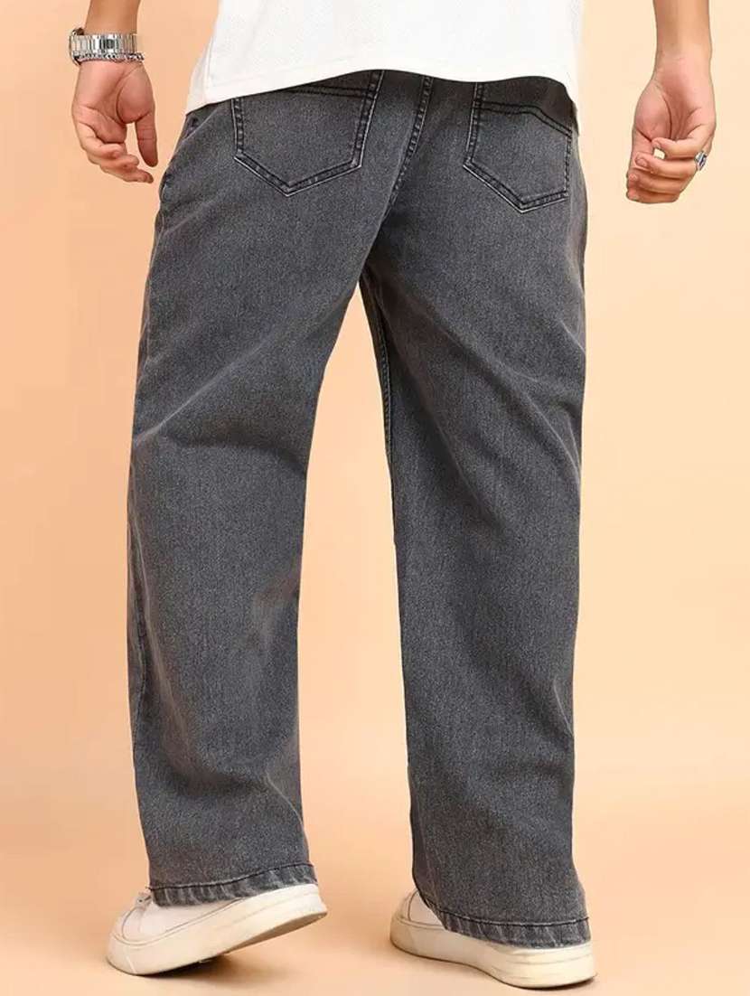 men plain mid rise full length relaxed fit jeans - 22528208 -  Standard Image - 2