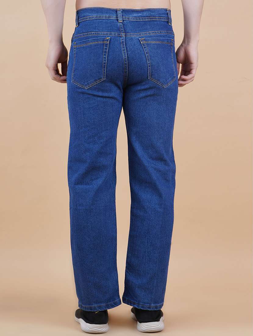 men plain mid rise full length straight jeans - 22528326 -  Standard Image - 2