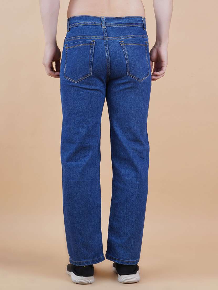 men plain mid rise full length straight jeans - 22528341 -  Standard Image - 2