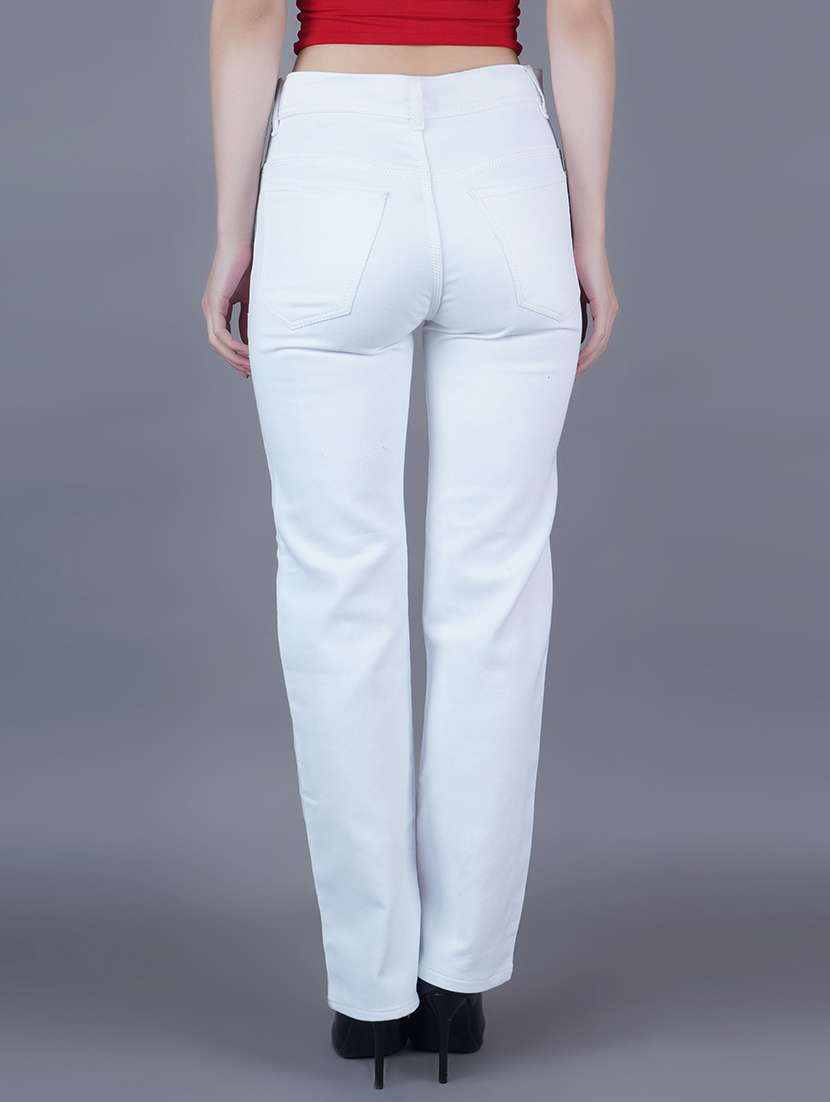 women solid mid rise straight fit jeans - 22528398 -  Standard Image - 2