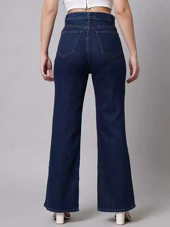 women solid high rise bootcut jeans - 22528408 -  Standard Image - 2