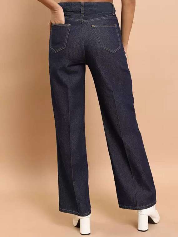 women solid mid rise straight fit jeans - 22528459 -  Standard Image - 2