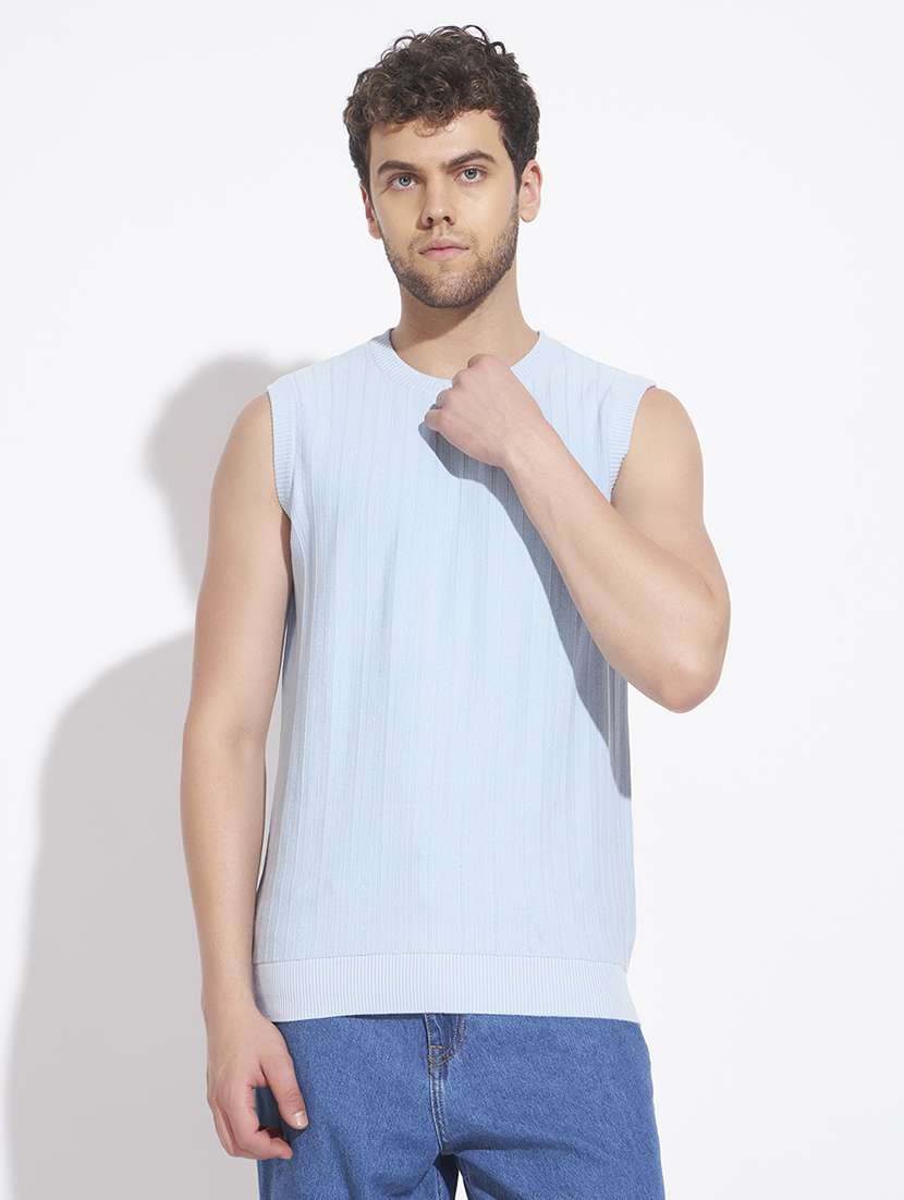men self design sleeveless vest - 22528641 -  Standard Image - 2