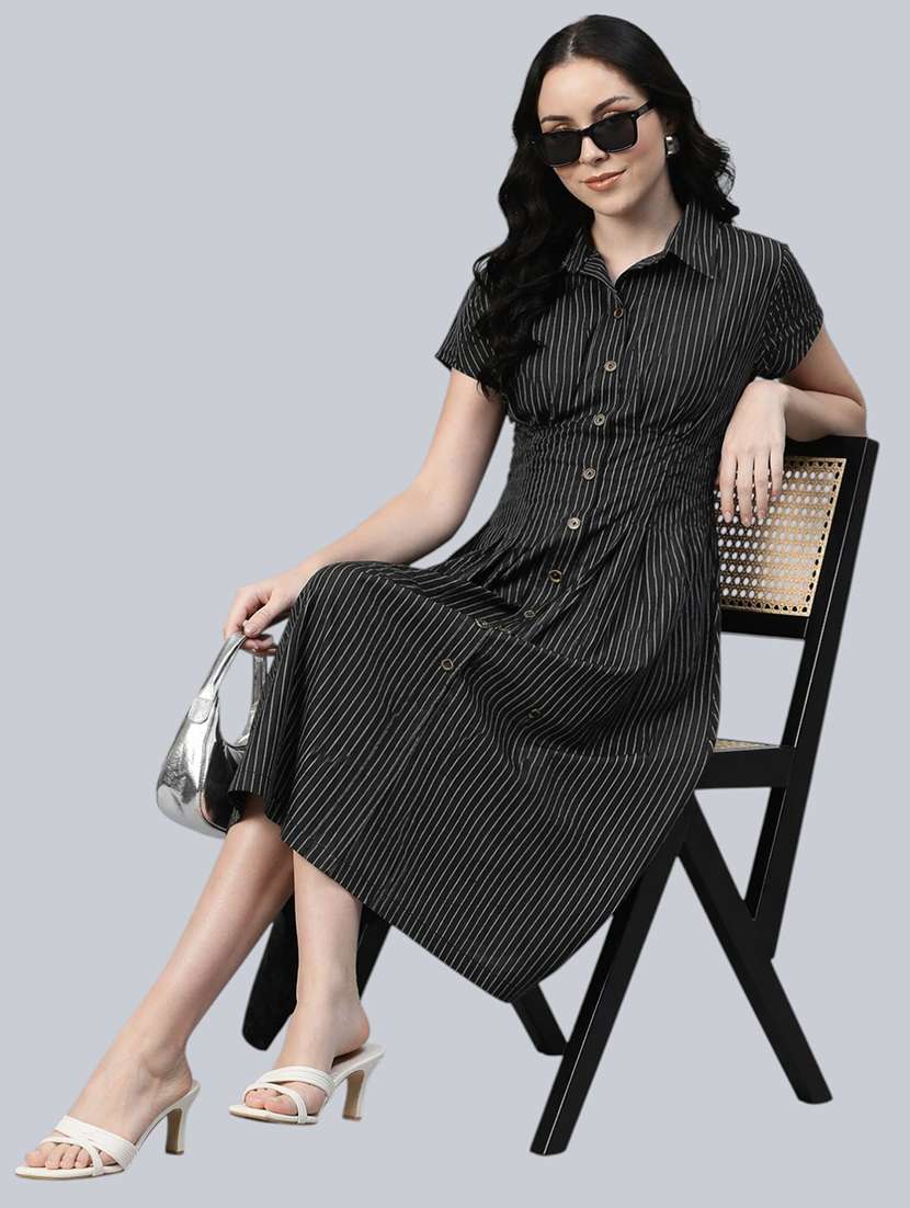 women printed short sleeves sleeves shirt dress