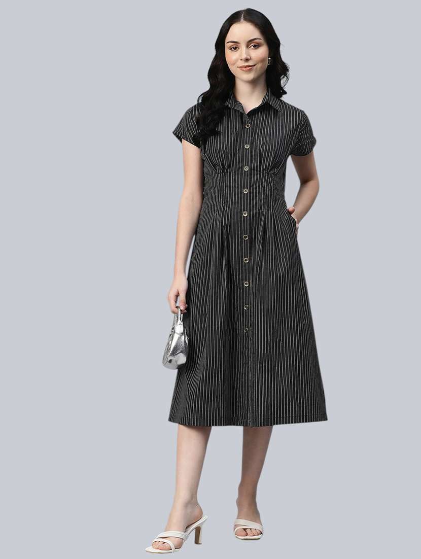 women printed short sleeves sleeves shirt dress - 22528678 -  Standard Image - 2