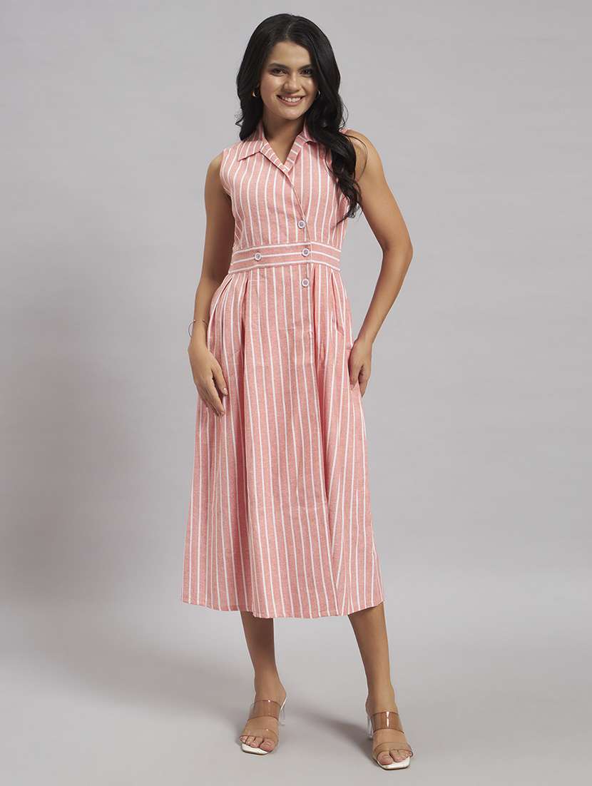 women printed sleeveless fit and flare dress - 22528683 -  Standard Image - 2