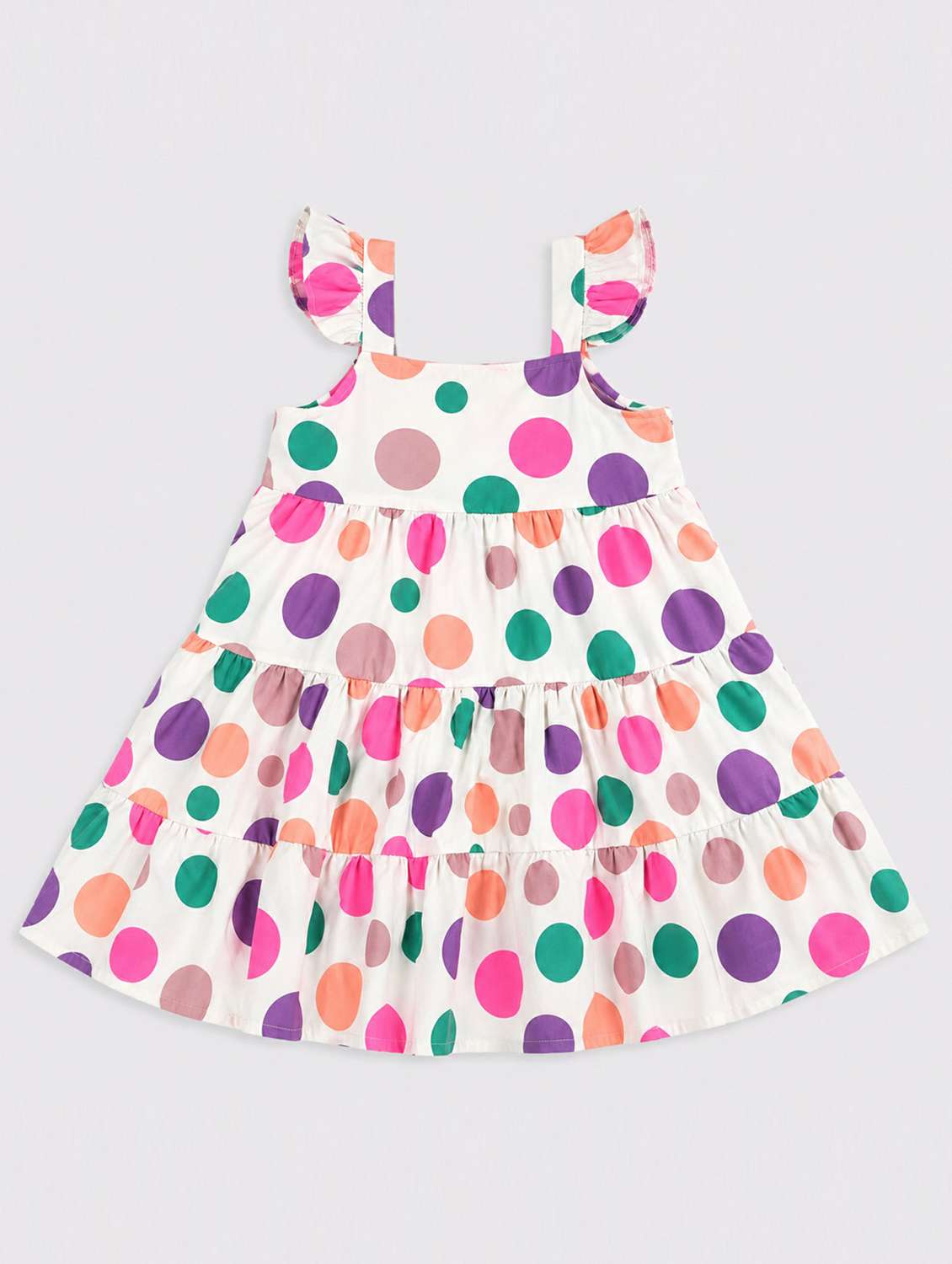 girls printed sleeveless tiered frock - 22528776 -  Standard Image - 2