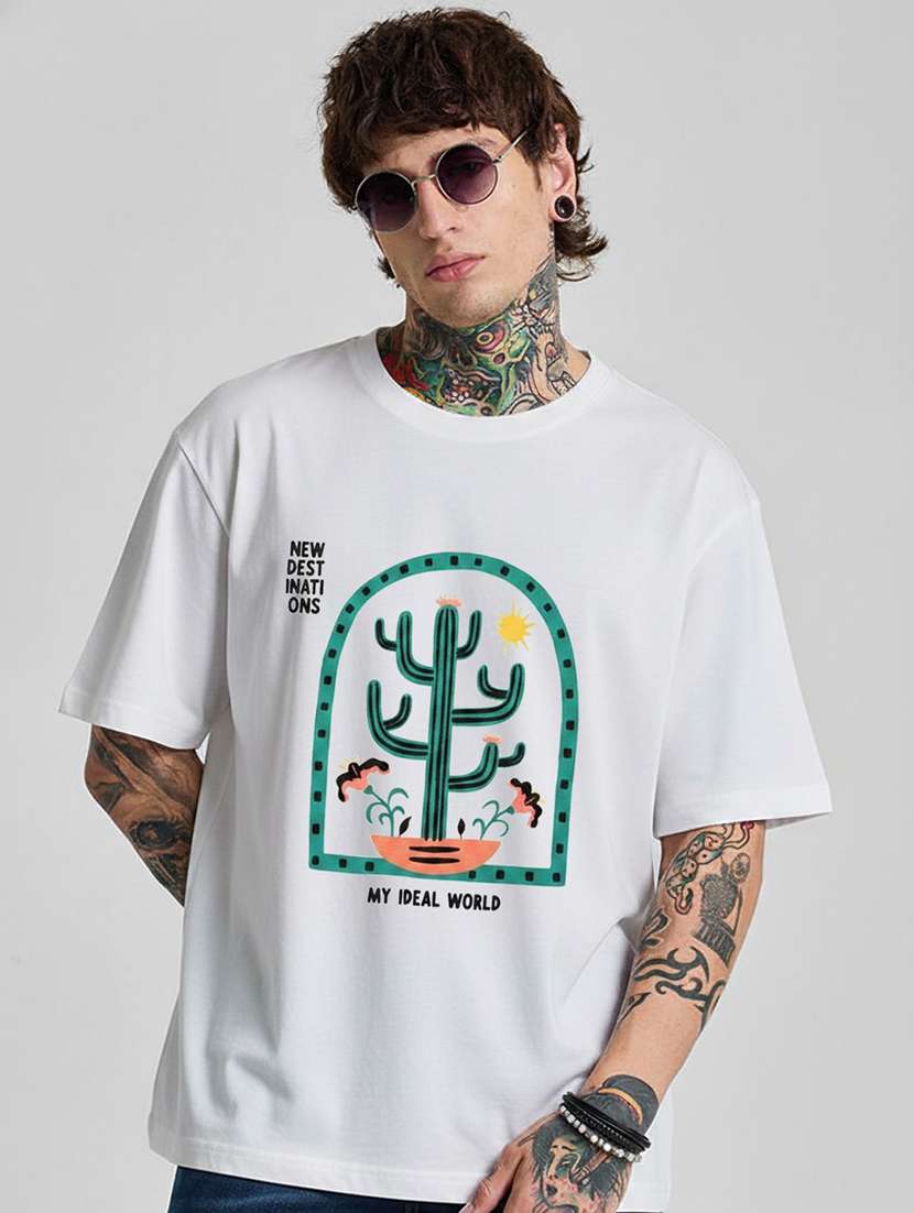 men printed short sleeve oversized t-shirt