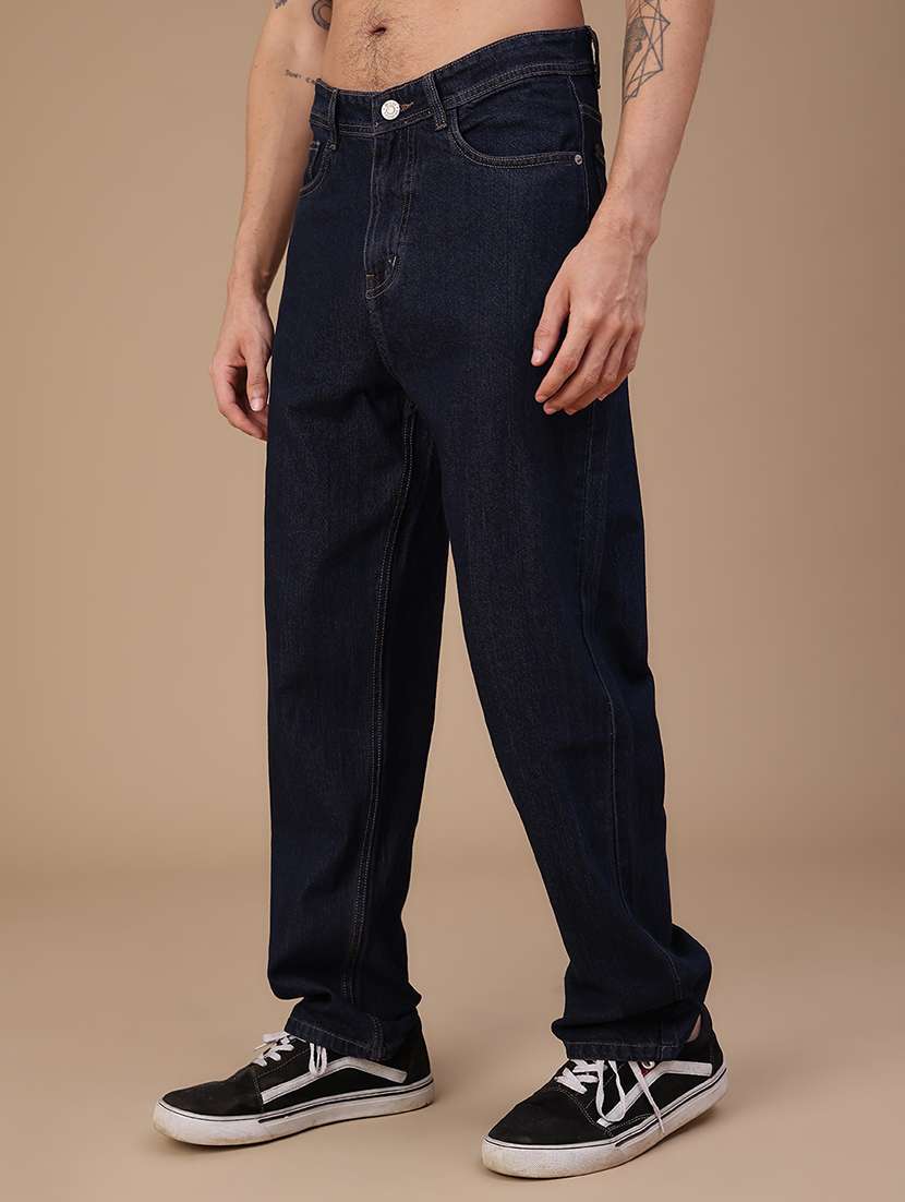 Men Plain Mid Rise Full Length Relaxed Fit Jeans - 22529274 -  Standard Image - 2