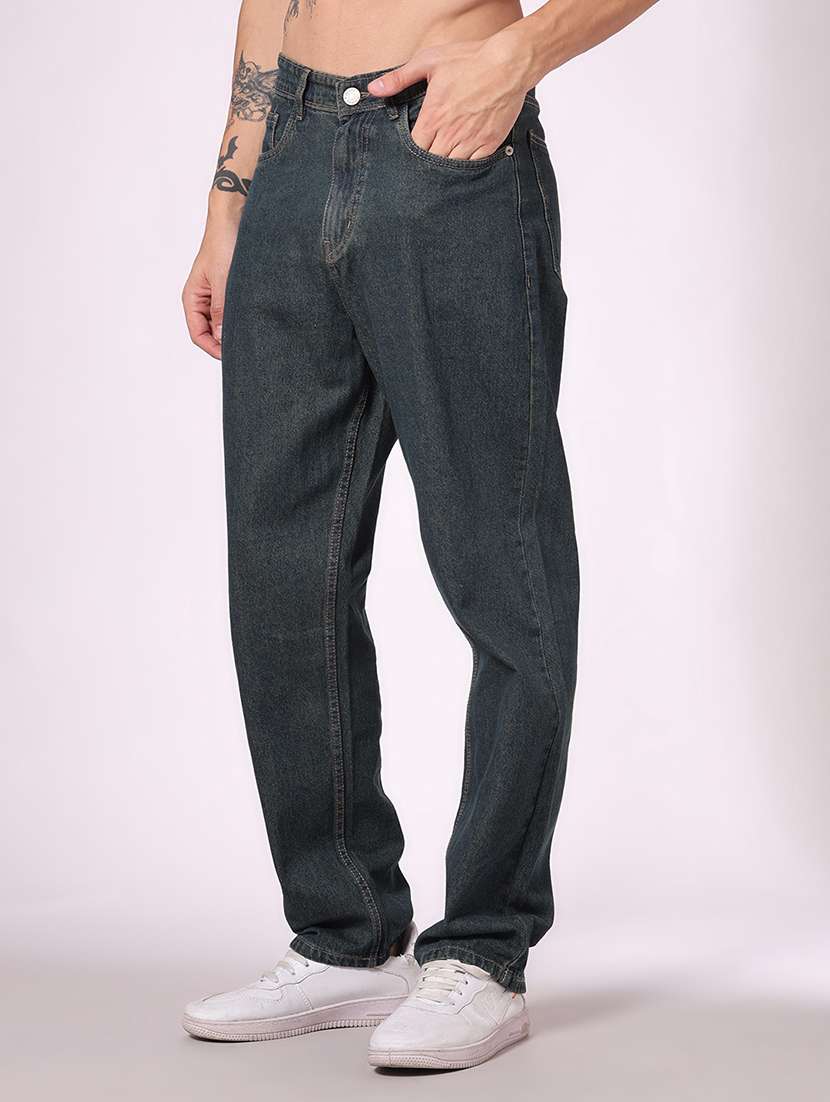 Men Plain Mid Rise Full Length Relaxed Fit Jeans - 22529275 -  Standard Image - 2