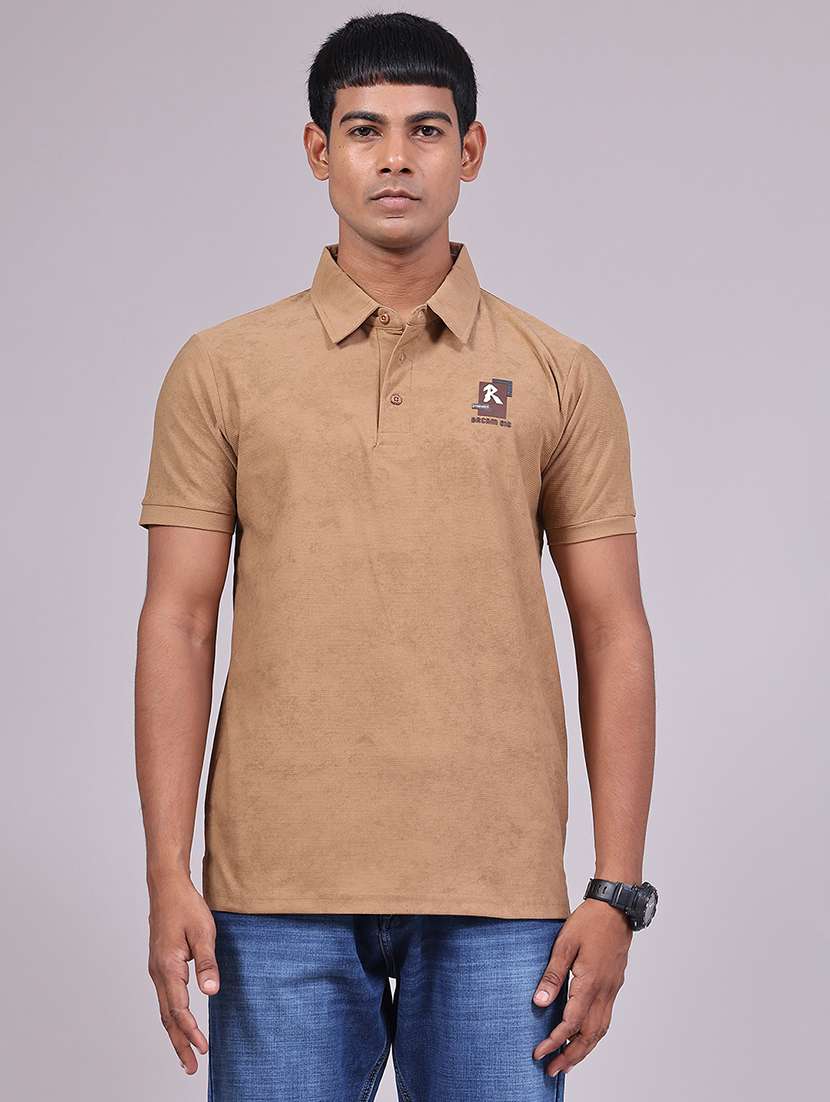 Men Printed Short Sleeve Slim Fit Polo T-shirt - 22529785 -  Standard Image - 2