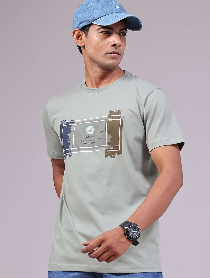 men printed short sleeve regular fit t-shirt