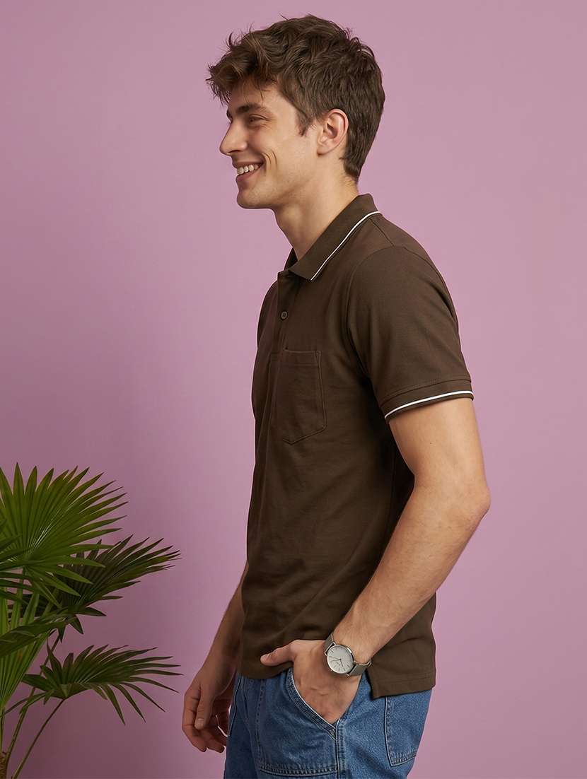 men solid short sleeve regular fit polo t-shirt - 22530158 -  Standard Image - 2