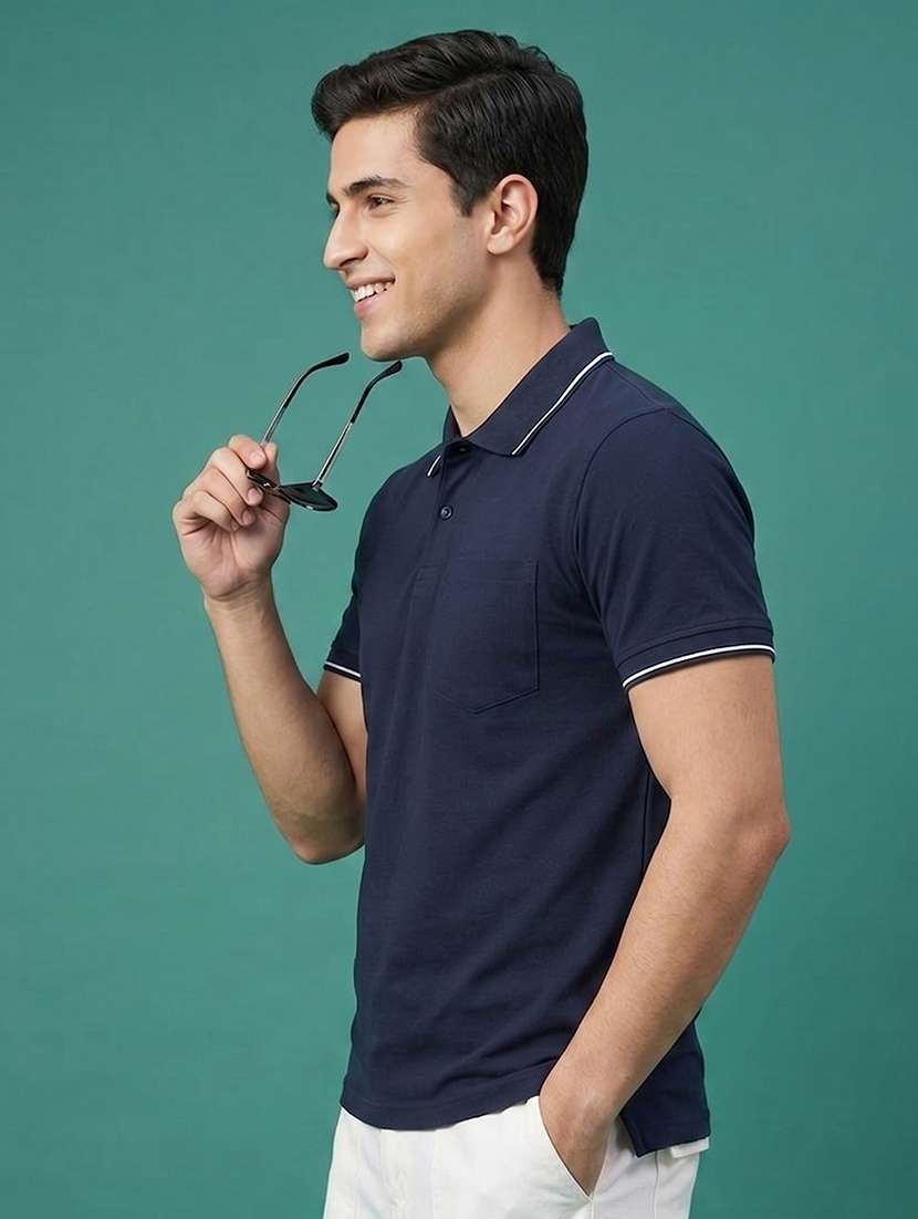 men solid short sleeve regular fit polo t-shirt - 22530159 -  Standard Image - 2