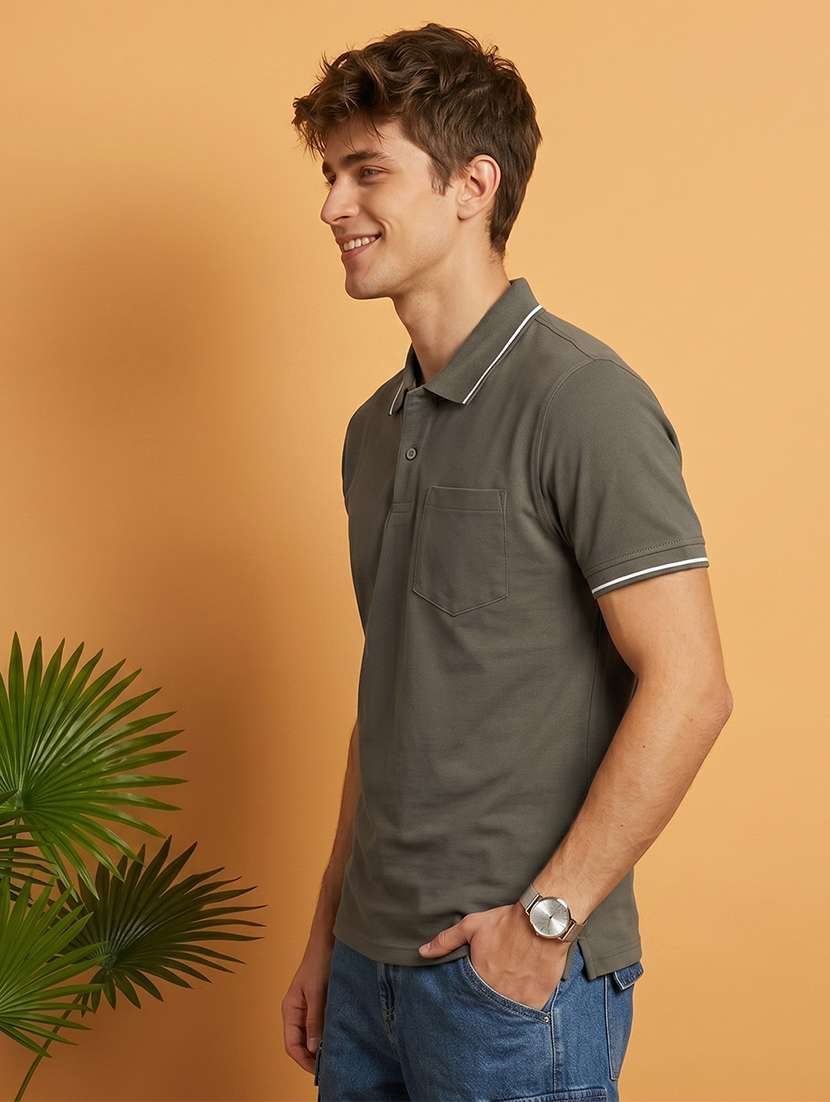men solid short sleeve regular fit polo t-shirt - 22530160 -  Standard Image - 2