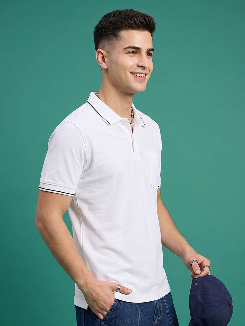 men solid short sleeve regular fit polo t-shirt - 22530161 -  Standard Image - 2