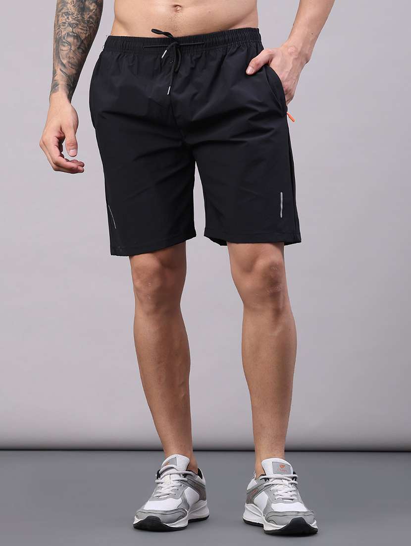 Men Solid Mid Rise Regular Fit Shorts - 22530930 -  Standard Image - 2