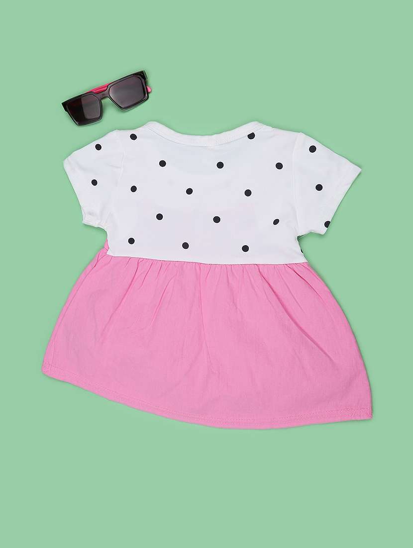 Girls Printed Short Sleeves Frock - 22531210 -  Standard Image - 2