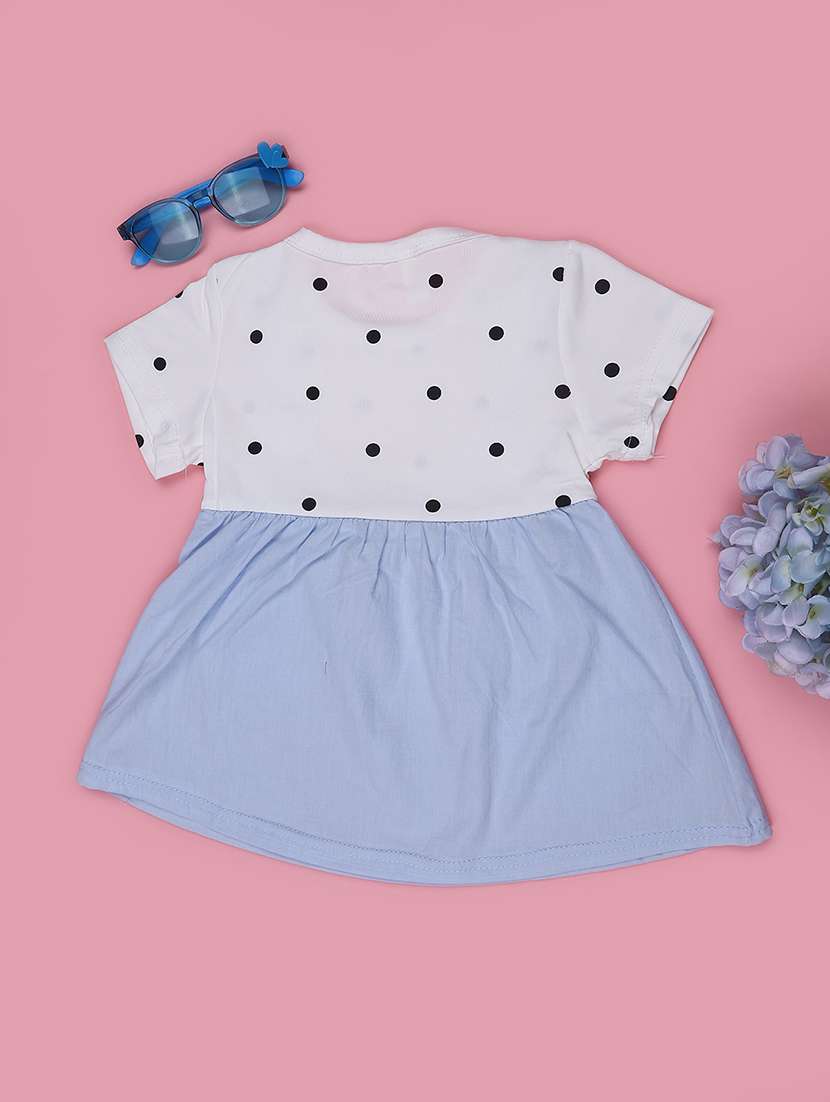 Girls Printed Short Sleeves Frock - 22531211 -  Standard Image - 2