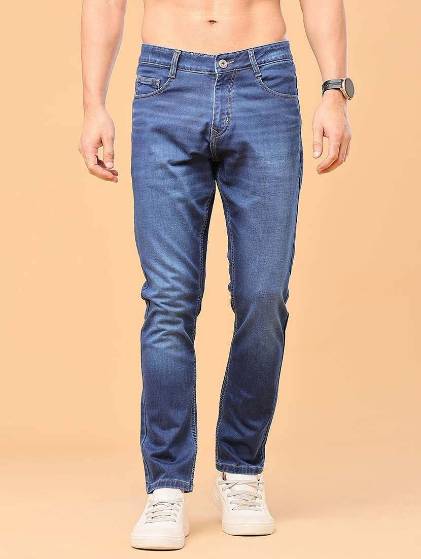 men washed mid rise full length tapered jeans - 22531230 -  Standard Image - 2