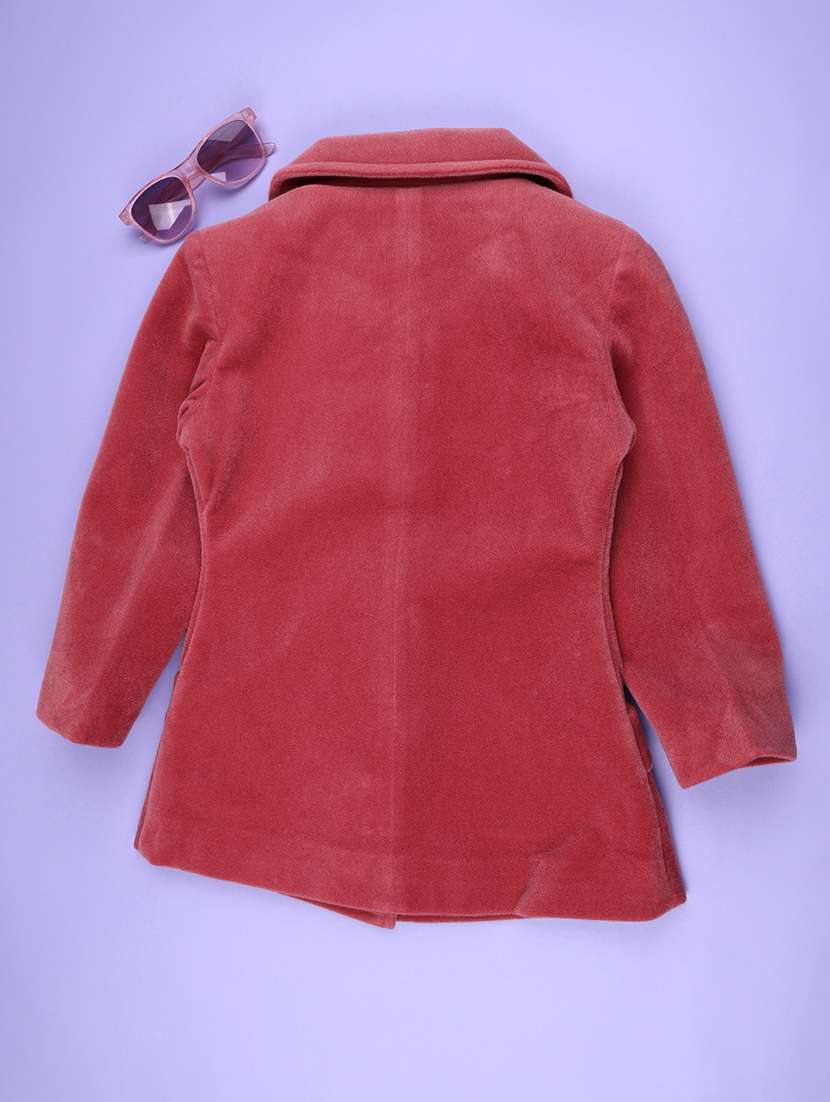 Girls Solid Long Sleeves Regular Fit Trench Coat - 22539341 -  Standard Image - 2