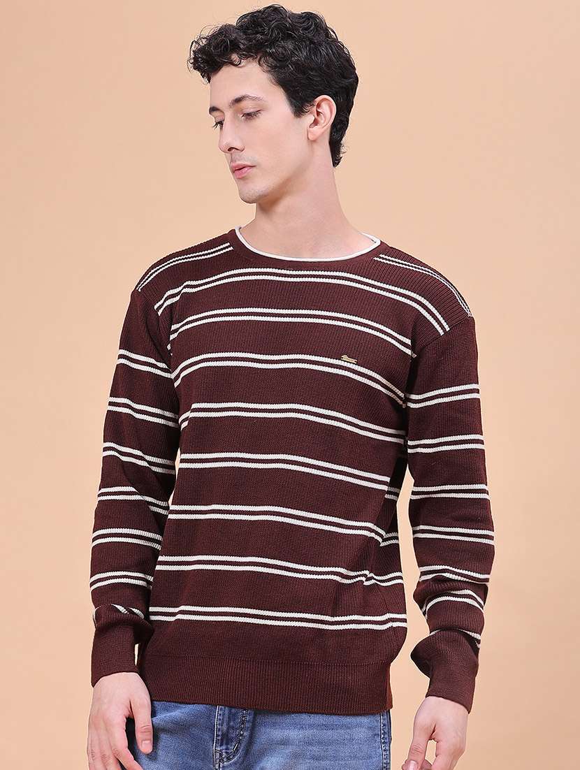 Men Striped Long Sleeve Regular Fit Pullover - 22539364 -  Standard Image - 2
