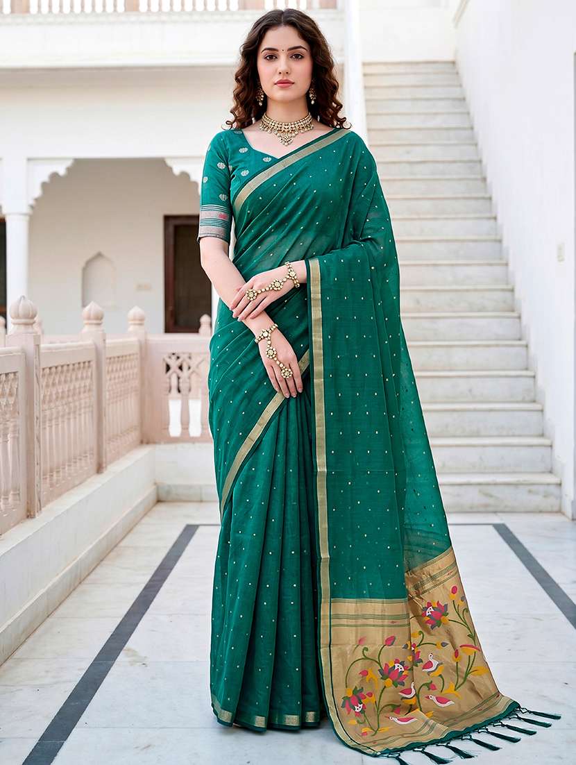 women self design paithani saree with blouse