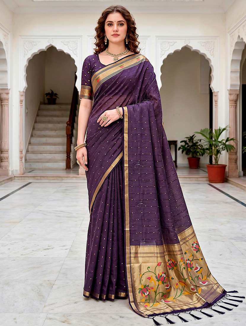women self design paithani saree with blouse