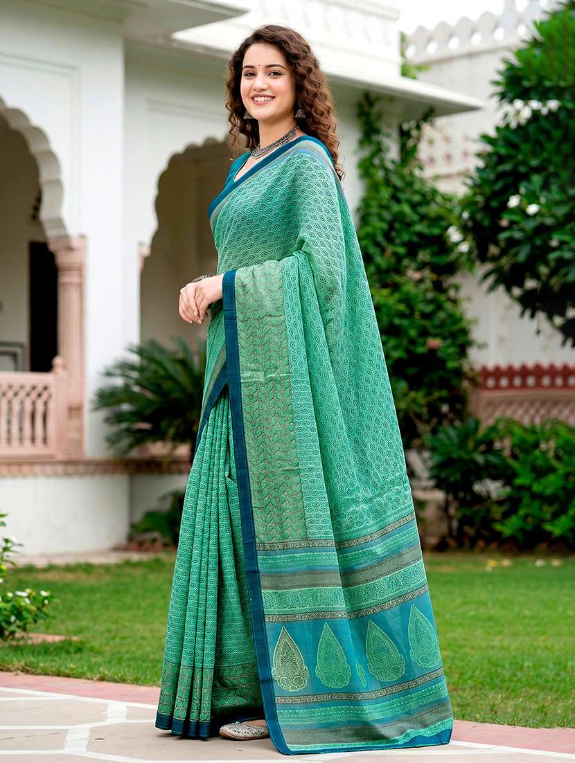women printed casual wear saree with blouse - 22539941 -  Standard Image - 2