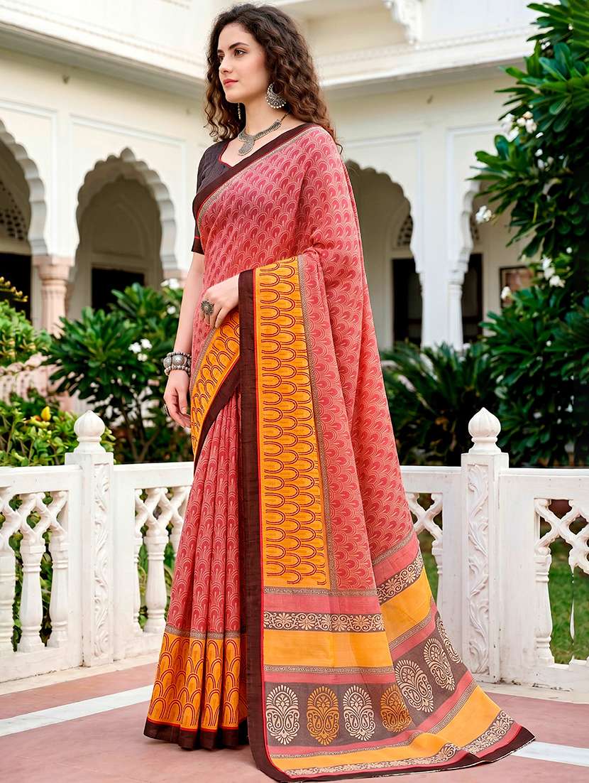 women printed casual wear saree with blouse - 22539943 -  Standard Image - 2
