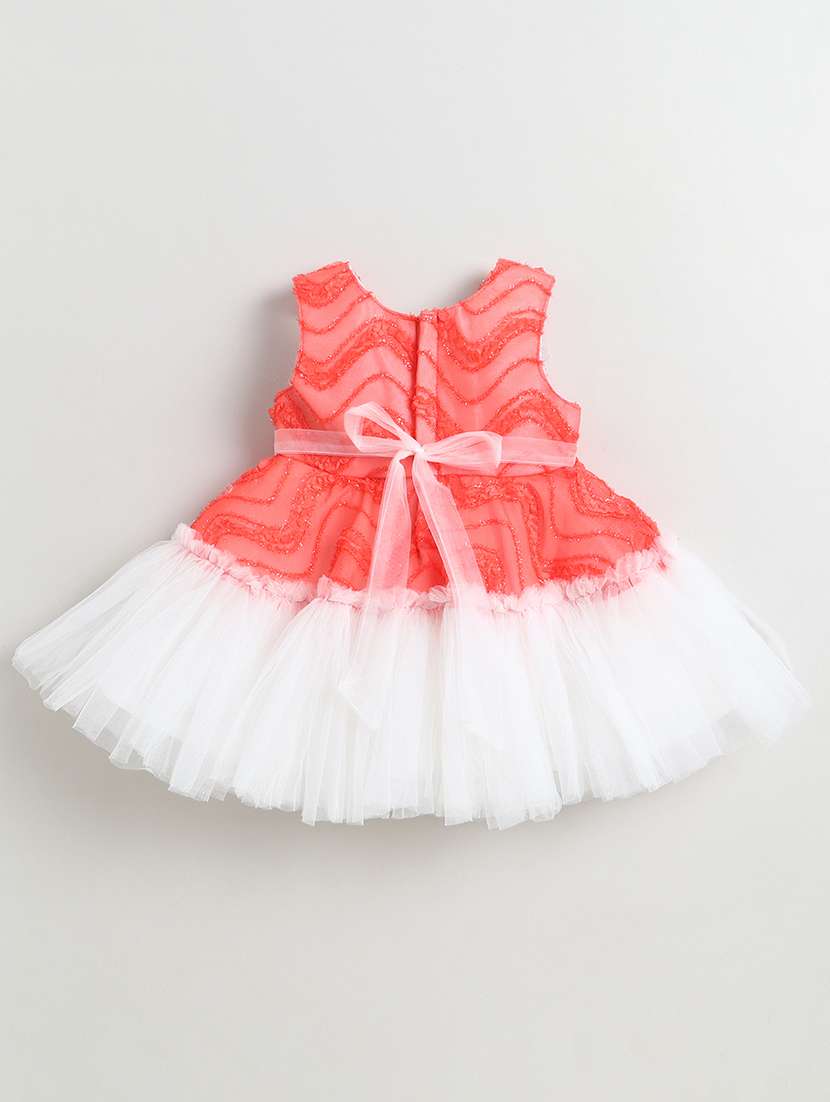 girls applique detailed round neck frock  - 22539998 -  Standard Image - 2